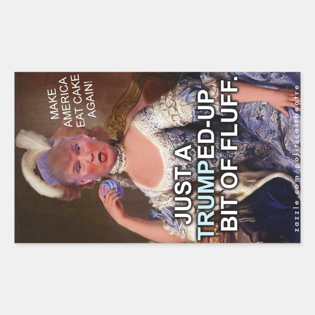 Sticker Rectangulaire Élection anti-Donald Trump Marie Antoinette 2016 (Devant)
