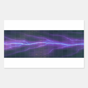 Sticker Rectangulaire Électricité de foudre pourpre Contexte