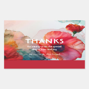 Sticker Rectangulaire Élégance pétale écarlate