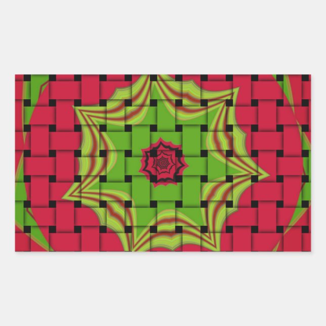 Sticker Rectangulaire Elégant Africain Lovely Tissé motif d'impression v (Devant)