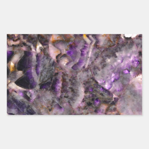 Sticker Rectangulaire Elégant Améthyste violet Quartz, granit violet