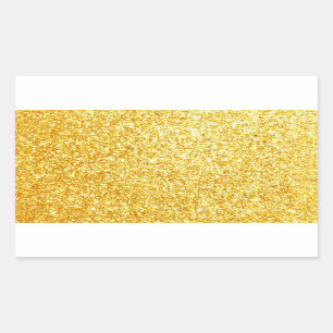 Sticker Rectangulaire Élégant Blank Gold Parties scintillant Modèle flam