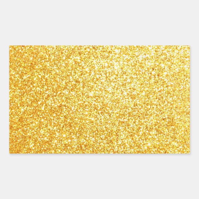 Sticker Rectangulaire Elégant Blank Gold Parties scintillant Modèle tend (Devant)
