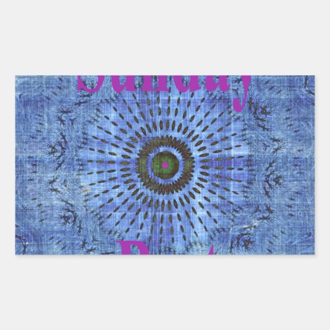 Sticker Rectangulaire Elégant bleu denim motif vectoriel impression art  (Devant)