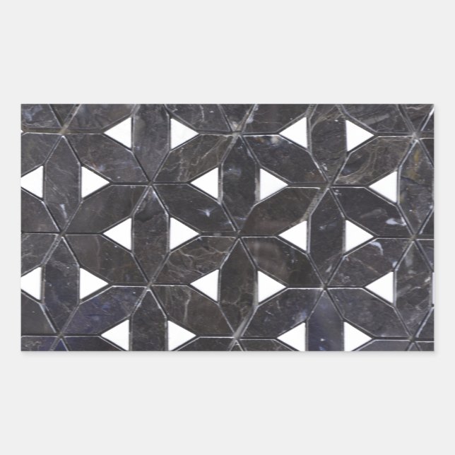 Sticker Rectangulaire élégant Gris Mosaïque fleur de vie Carrelage motif (Devant)