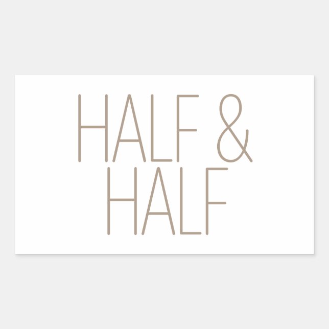 Sticker Rectangulaire Élégant marron Half & Half (Devant)