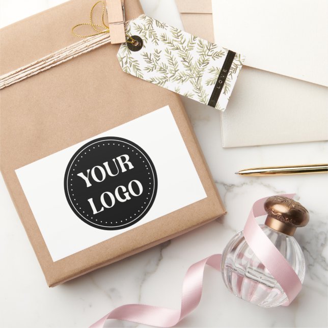 Sticker Rectangulaire élégant, moderne, raffiné et éditable. (Cadeaux)