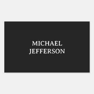 Sticker Rectangulaire Élégant noir blanc clair personnalisé