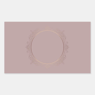Sticker Rectangulaire Élégant Rose Gold Blank Modèle Ajouter votre texte