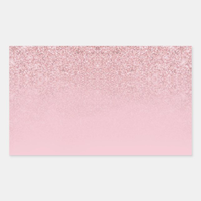 Sticker Rectangulaire Élégant Rose Parties scintillant or Blank Modèle m (Devant)