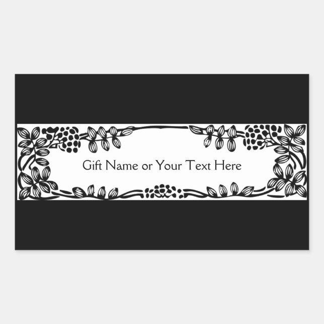 Sticker Rectangulaire Elégant sac cadeau de la frontière viticole ou tou (Devant)