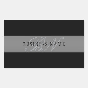 Sticker Rectangulaire Élégant script modifiable Nom commercial/autre tex