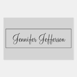 Sticker Rectangulaire Élégante écriture moderne main simple gris profess