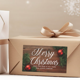 Sticker Rectangulaire Élégante entreprise Joyeux Noël moderne cadeau per