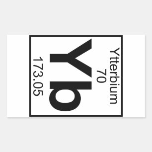 Sticker Rectangulaire Élément 070 - Yb - Ytterbium (Complet)