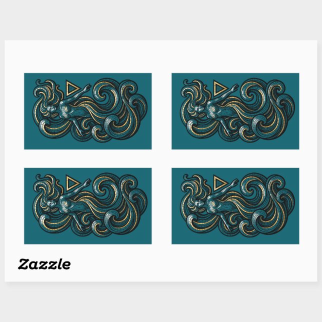 Sticker Rectangulaire Elemento Agua (Feuille)