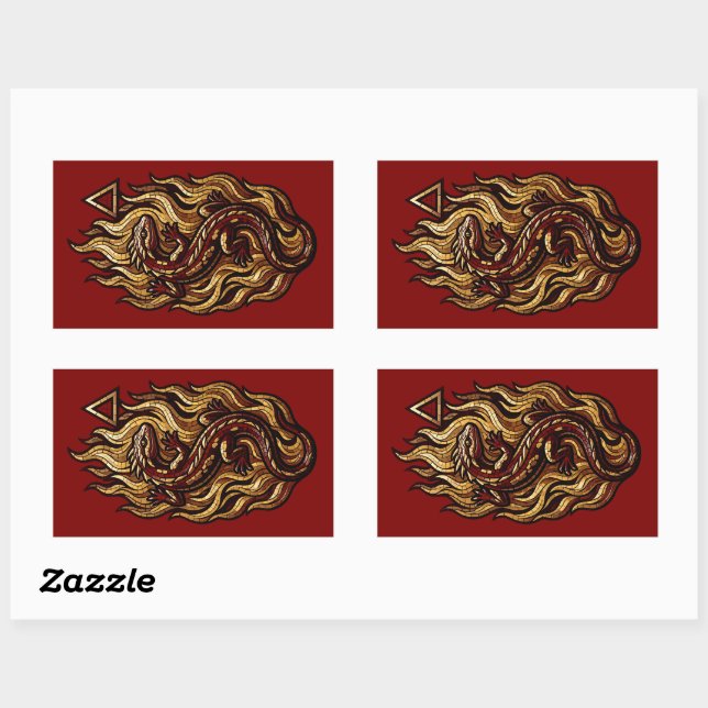 Sticker Rectangulaire Elemento Fuego (Feuille)