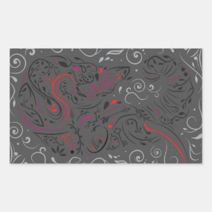 Sticker Rectangulaire éléphant orné