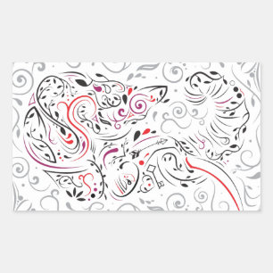 Sticker Rectangulaire éléphant orné