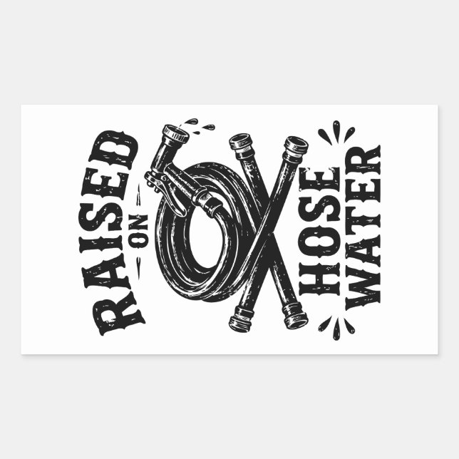 Sticker Rectangulaire Élevé à l'eau de tuyau d'arrosage (Devant)