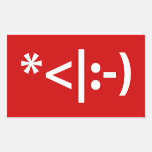 Sticker Rectangulaire Elfe de Noël Emoticon Xmas ASCII Texte Art