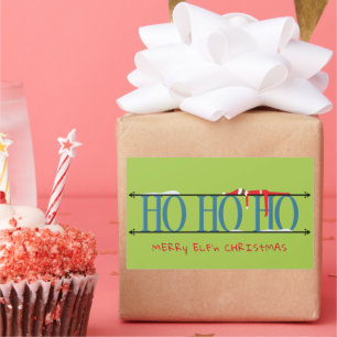 Sticker Rectangulaire Elfes sarcelles et verts Farces de Noël