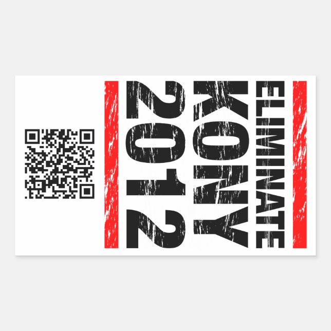 Sticker Rectangulaire Éliminer l'autocollant Kony 2012 (Devant)