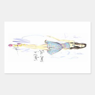Sticker Rectangulaire Elle Vient Dans Les Couleurs