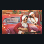 Sticker Rectangulaire Elvis et Marilyn Christmas<br><div class="desc">Elvis et Marilyn Christmas chantent depuis longtemps</div>