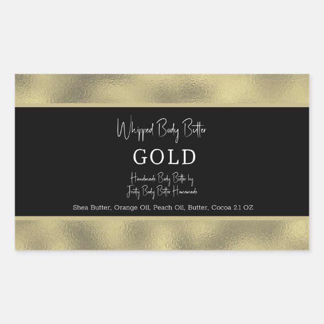 Sticker Rectangulaire Emballage de branding bain or feuille faux (Devant)