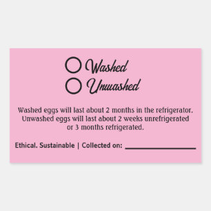 Sticker Rectangulaire Emballage de carton d'œufs de poule lavés non lavé