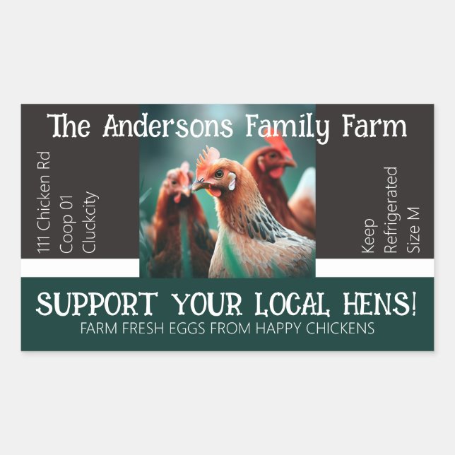 Sticker Rectangulaire Emballage de cartons d'oeufs Citation amusante pou (Devant)