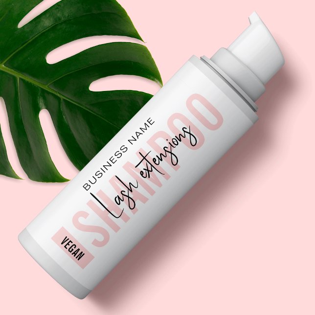 Sticker Rectangulaire Emballage de shampoing pour cils moderne rose fémi (Créateur téléchargé)