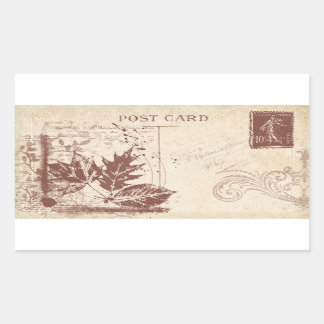 Sticker Rectangulaire Embellisement vintage de la carte postale