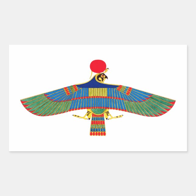 Sticker Rectangulaire emblème de Hawk Ra egypt ancienne pyramide pharaon (Devant)