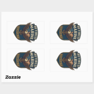 Sticker Rectangulaire Emblème du logo du vétéran du Corps des Marines
