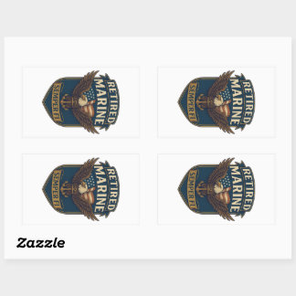 Sticker Rectangulaire Emblème du logo du vétéran du Corps des Marines