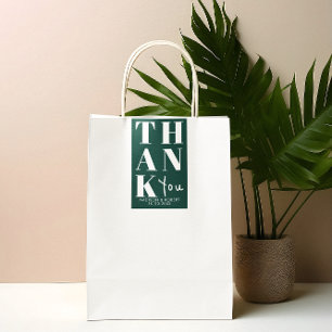 Sticker Rectangulaire Emerald Green Bold Simple Merci Wedding Favor