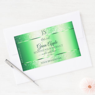 Sticker Rectangulaire Emerald Green Parties scintillant douce Produit Ét
