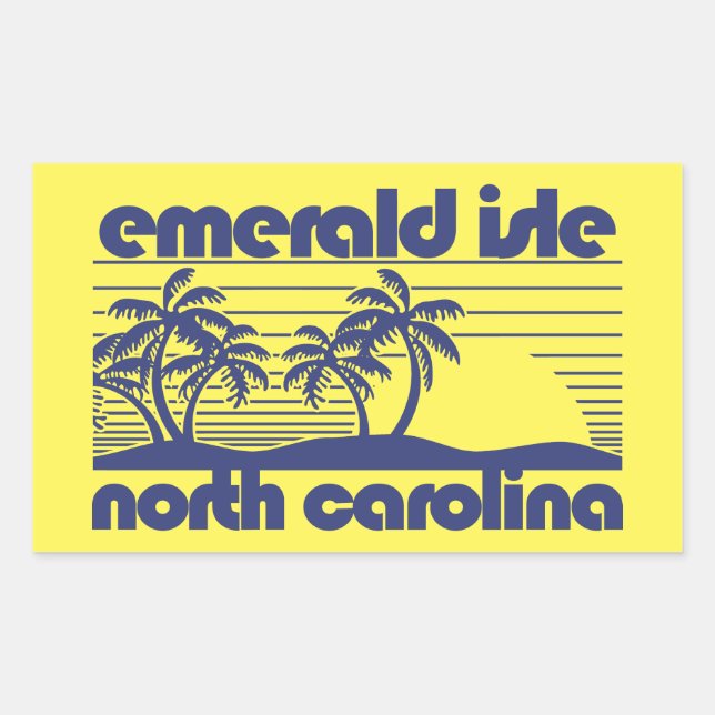 Sticker Rectangulaire Emerald Isle, Caroline du Nord (Devant)