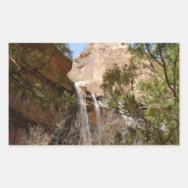 Sticker Rectangulaire Emerald Pool Falls I du parc national Zion (Devant)