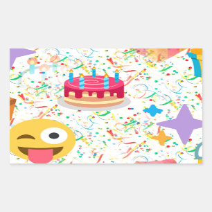 Sticker Rectangulaire emoji anniversaire heureux