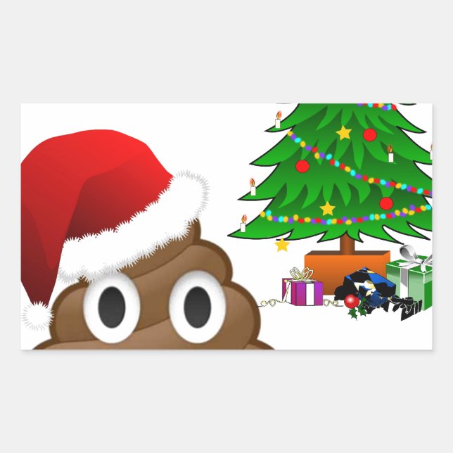 Sticker Rectangulaire emoji de noël (Devant)