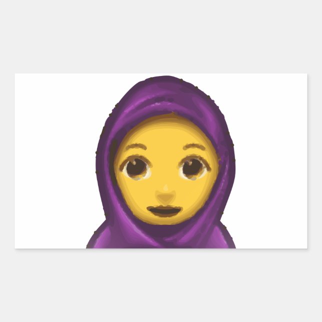 Sticker Rectangulaire emoji hajib (Devant)