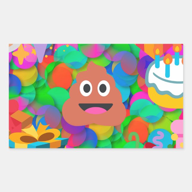 Sticker Rectangulaire emoji joyeux pod'anniversaire (Devant)