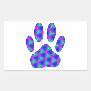 Sticker Rectangulaire Empreinte de patte cosmique