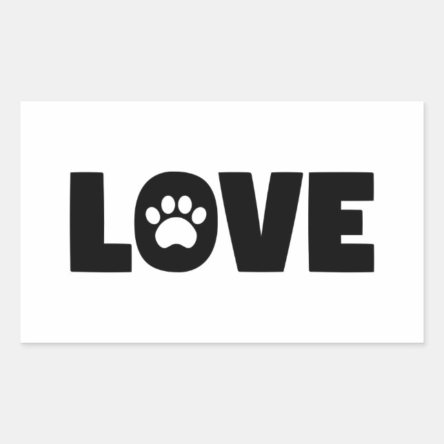 Sticker Rectangulaire Empreinte de patte d'amour (Devant)