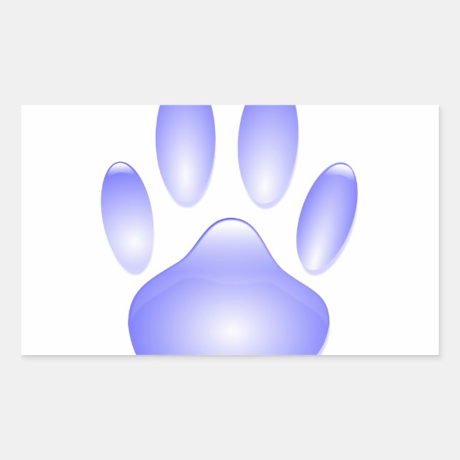 Sticker Rectangulaire Empreinte de patte de chien de verre (Devant)