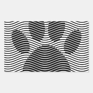 Sticker Rectangulaire Empreinte de patte De Chien Sur Les Vagues Noires