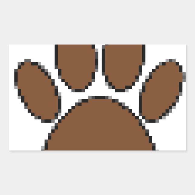 Sticker Rectangulaire Empreinte de patte Pixel Dog (Devant)